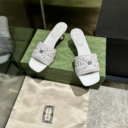 High Quality Luxury Gucci High Heel Fish Mouth Sandals And Slippers product detail