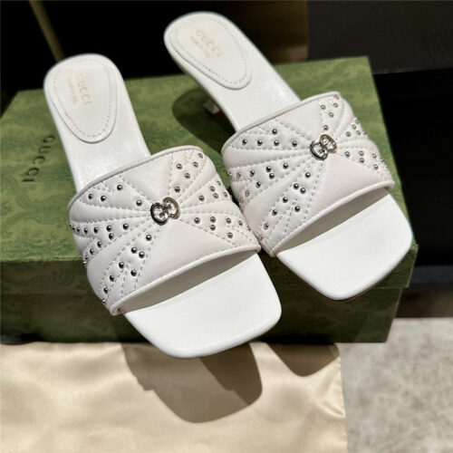 High Quality Luxury Gucci High Heel Fish Mouth Sandals And Slippers product detail