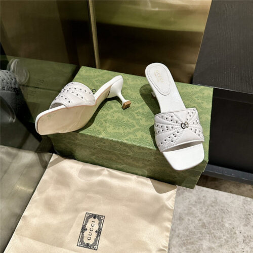 High Quality Luxury Gucci High Heel Fish Mouth Sandals And Slippers product detail