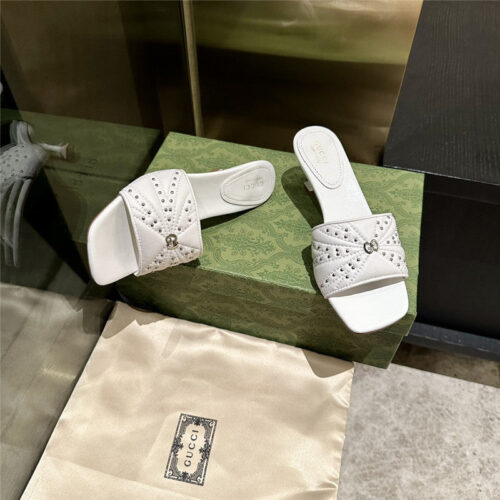 High Quality Luxury Gucci High Heel Fish Mouth Sandals And Slippers product detail