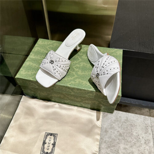 High Quality Luxury Gucci High Heel Fish Mouth Sandals And Slippers product detail