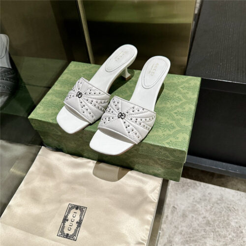 High Quality Luxury Gucci High Heel Fish Mouth Sandals And Slippers alternate view