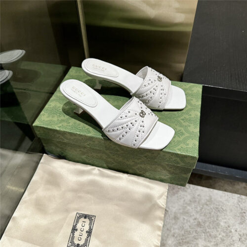 High Quality Luxury Gucci High Heel Fish Mouth Sandals And Slippers