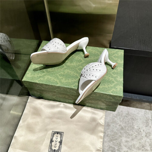 High Quality Luxury Gucci High Heel Fish Mouth Sandals And Slippers product detail