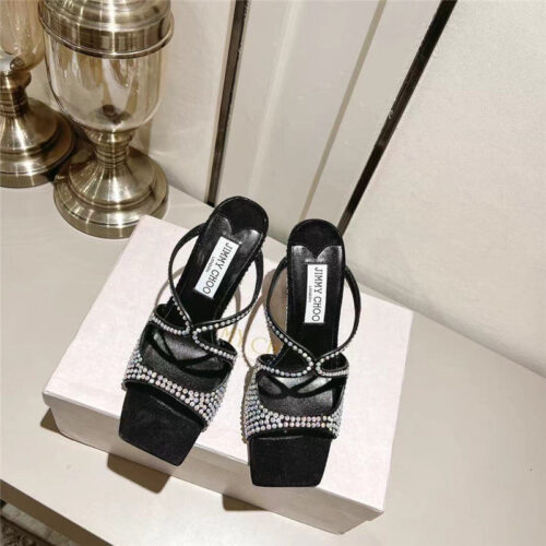 High Quality Luxury Jimmy Choo Hot Diamond Series High-Heeled Sandals – Style 07703 product detail