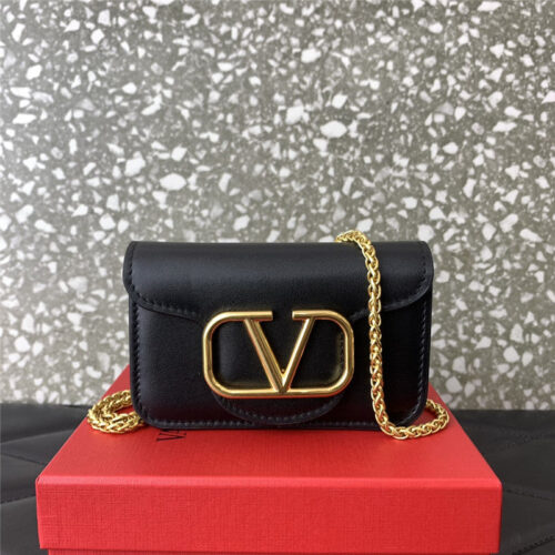 High Quality Luxury Valentino V Logo Leather Bag