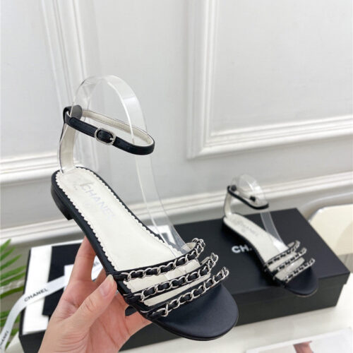 High Quality Luxury Chanel Counter Catwalk Style Chain Sandals – Style 61094 product detail