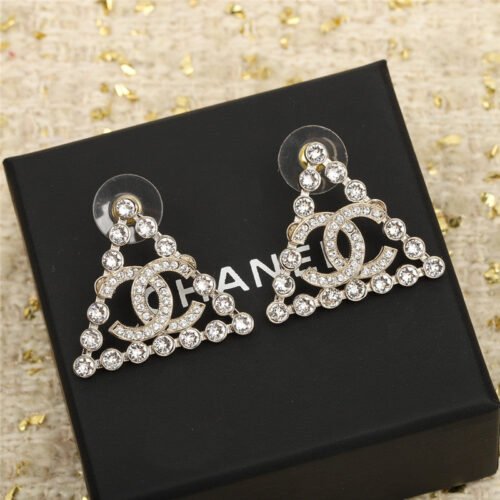 High Quality Luxury Chanel Triangle Double C Earrings – Style 50530 product detail