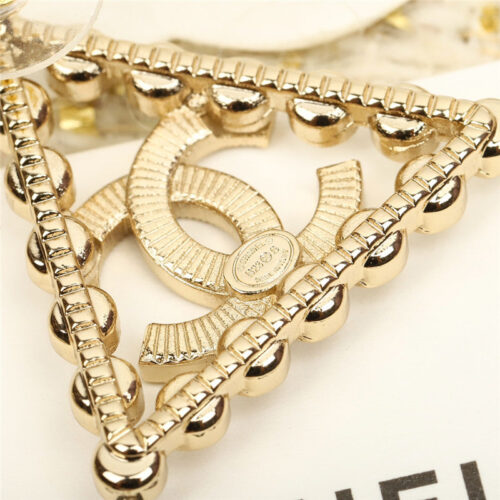 High Quality Luxury Chanel Triangle Double C Earrings – Style 50530 product detail