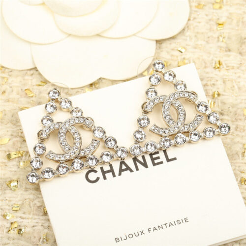 High Quality Luxury Chanel Triangle Double C Earrings – Style 50530 product detail