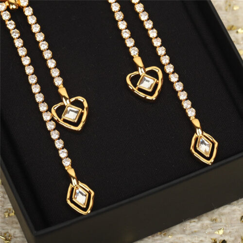 High Quality Luxury Chanel Diamond Double C Earrings – Style 49817 alternate view