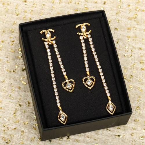 High Quality Luxury Chanel Diamond Double C Earrings – Style 49817