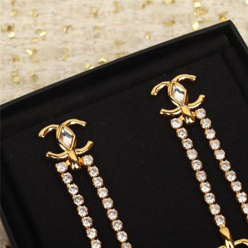 High Quality Luxury Chanel Diamond Double C Earrings – Style 49817 product detail