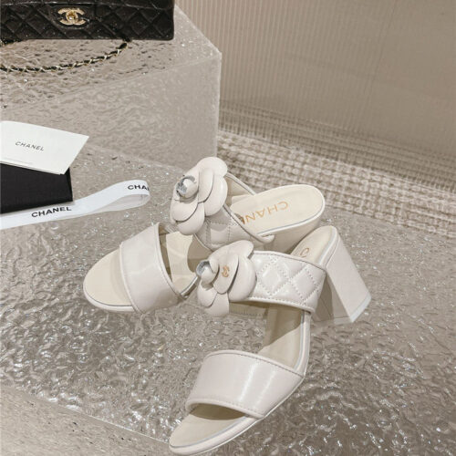 High Quality Luxury Chanel Chunky Heel Camellia Sandals – Style 71654 product detail