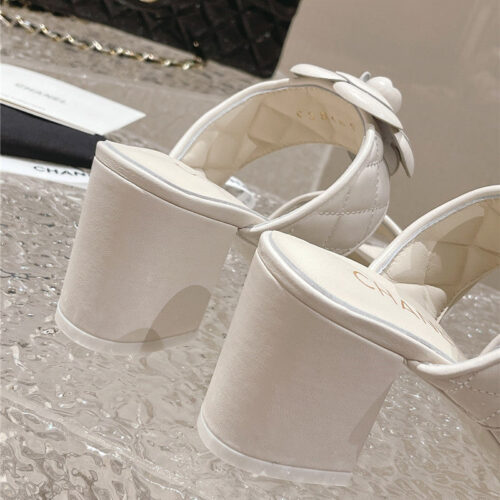 High Quality Luxury Chanel Chunky Heel Camellia Sandals – Style 71654 product detail