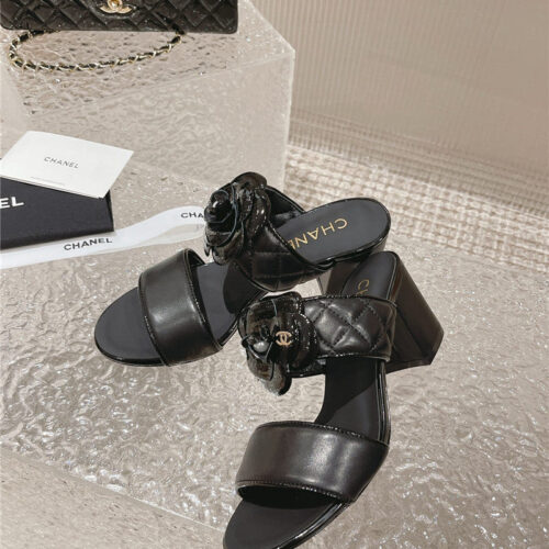 High Quality Luxury Chanel Chunky Heel Camellia Sandals product detail