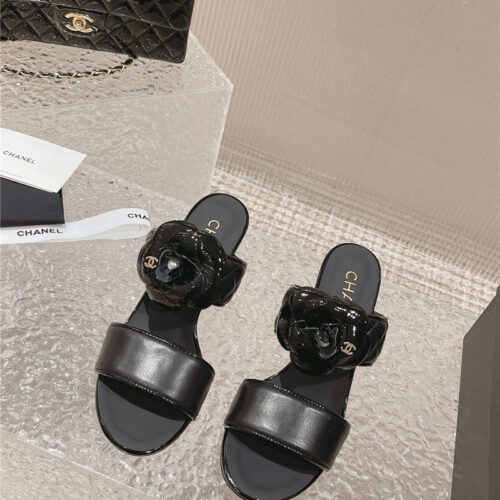 High Quality Luxury Chanel Chunky Heel Camellia Sandals product detail