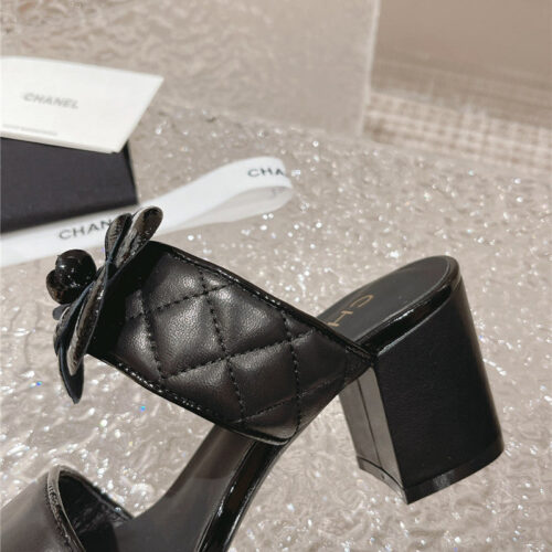 High Quality Luxury Chanel Chunky Heel Camellia Sandals product detail