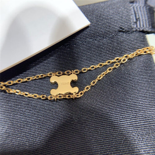 High Quality Luxury Celine Full Diamond Triumphal Arch Double Bracelet product detail