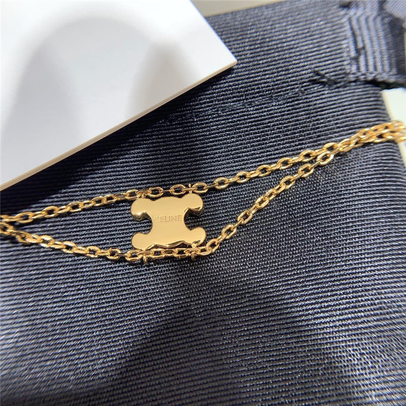 High Quality Luxury Celine Full Diamond Triumphal Arch Double Bracelet product detail