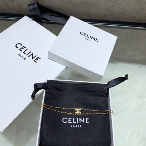 High Quality Luxury Celine Full Diamond Triumphal Arch Double Bracelet