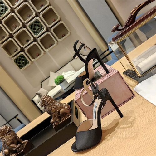 High Quality Luxury Jimmy Choo Handmade Satin Panel Peep-Toe Sandals – Style 30775 product detail
