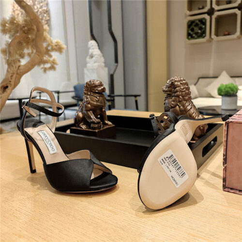 High Quality Luxury Jimmy Choo Handmade Satin Panel Peep-Toe Sandals – Style 30775 product detail