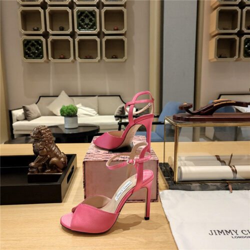 High Quality Luxury Jimmy Choo Handmade Satin Panel Peep-Toe Sandals – Style 46039 product detail