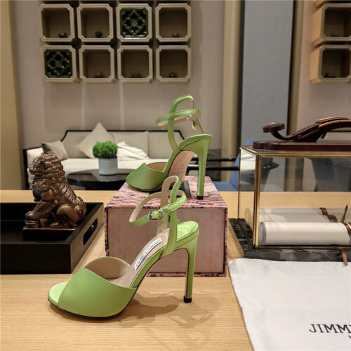 High Quality Luxury Jimmy Choo Handmade Satin Panel Peep-Toe Sandals – Style 62999 product detail