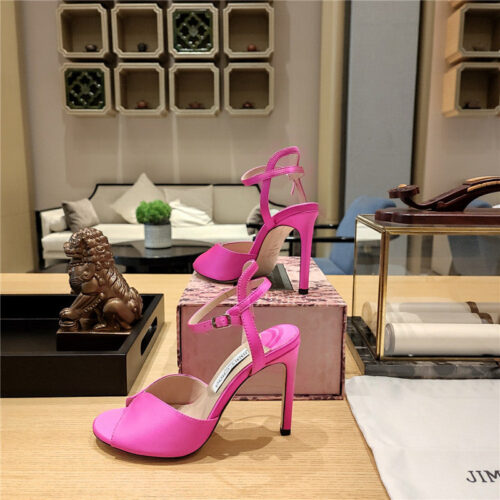 High Quality Luxury Jimmy Choo Handmade Satin Panel Peep-Toe Sandals – Style 95223 product detail