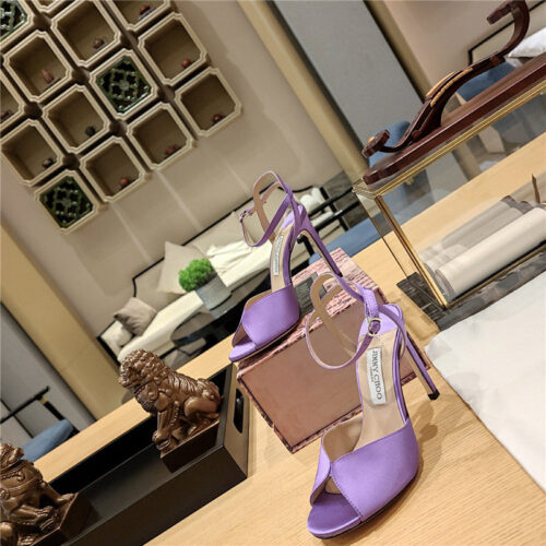 High Quality Luxury Jimmy Choo Handmade Satin Panel Peep-Toe Sandals – Style 60215 product detail