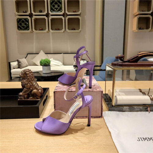 High Quality Luxury Jimmy Choo Handmade Satin Panel Peep-Toe Sandals – Style 60215 product detail
