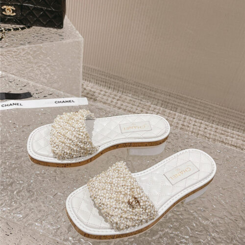 High Quality Luxury Chanel New Hand-Stitched Bead Decoration Slippers – Style 67366 alternate view