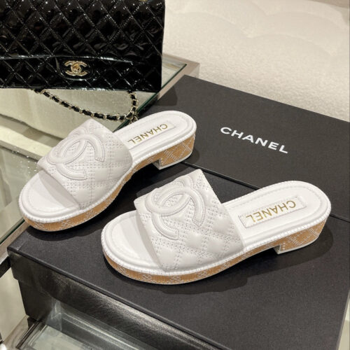High Quality Luxury Chanel New Wooden Heel Slippers – Style 66790 alternate view