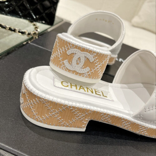 High Quality Luxury Chanel New Wooden Heel Slippers – Style 66790 product detail