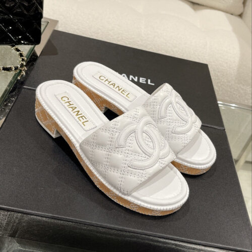 High Quality Luxury Chanel New Wooden Heel Slippers – Style 66790