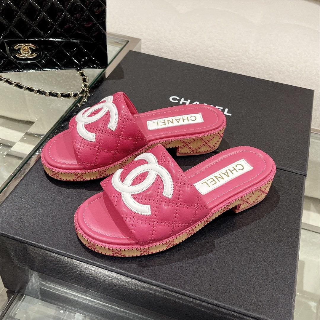 High Quality Luxury Chanel New Wooden Heel Slippers – Style 65094 product detail