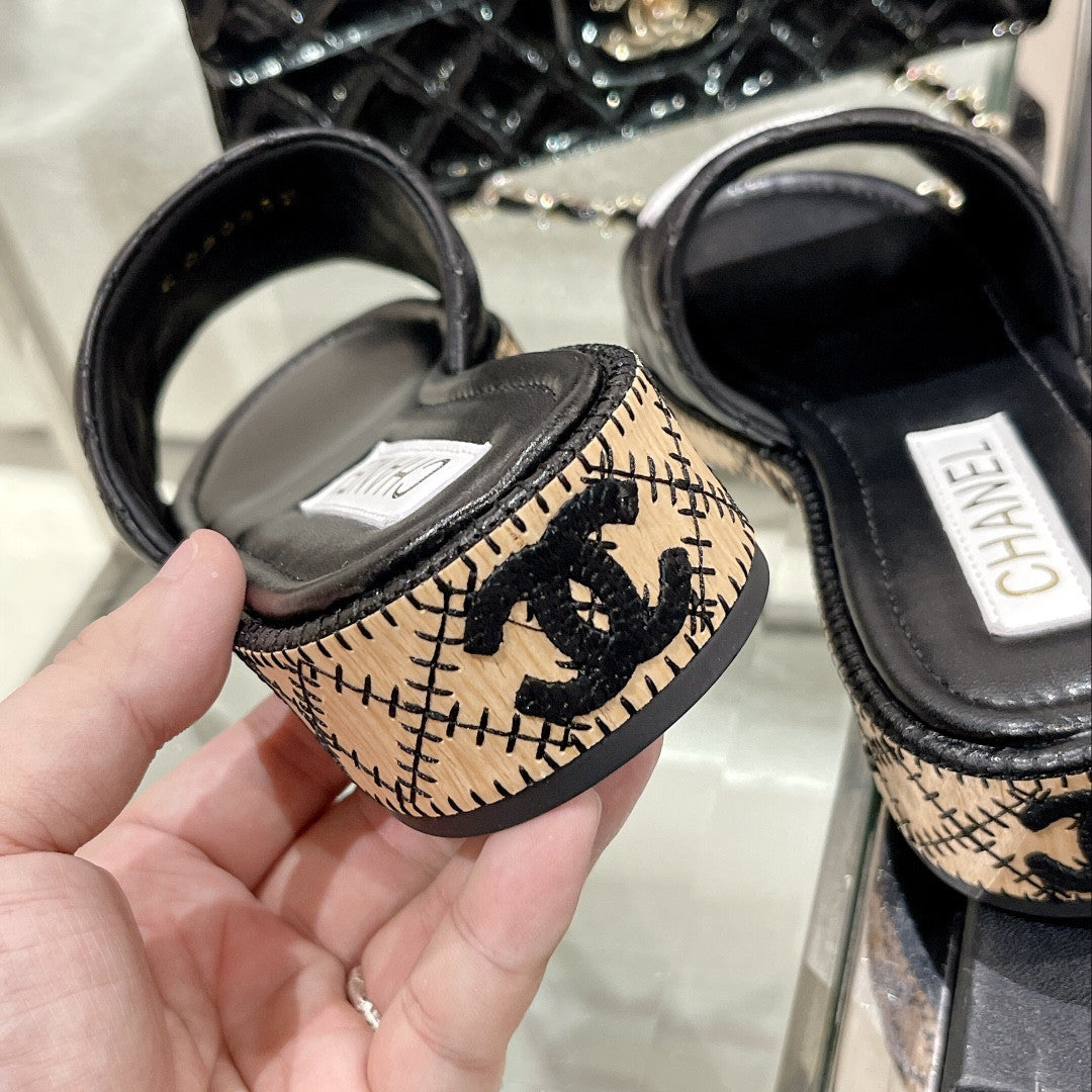 High Quality Luxury Chanel New Wooden Heel Slippers – Style 94470 product detail