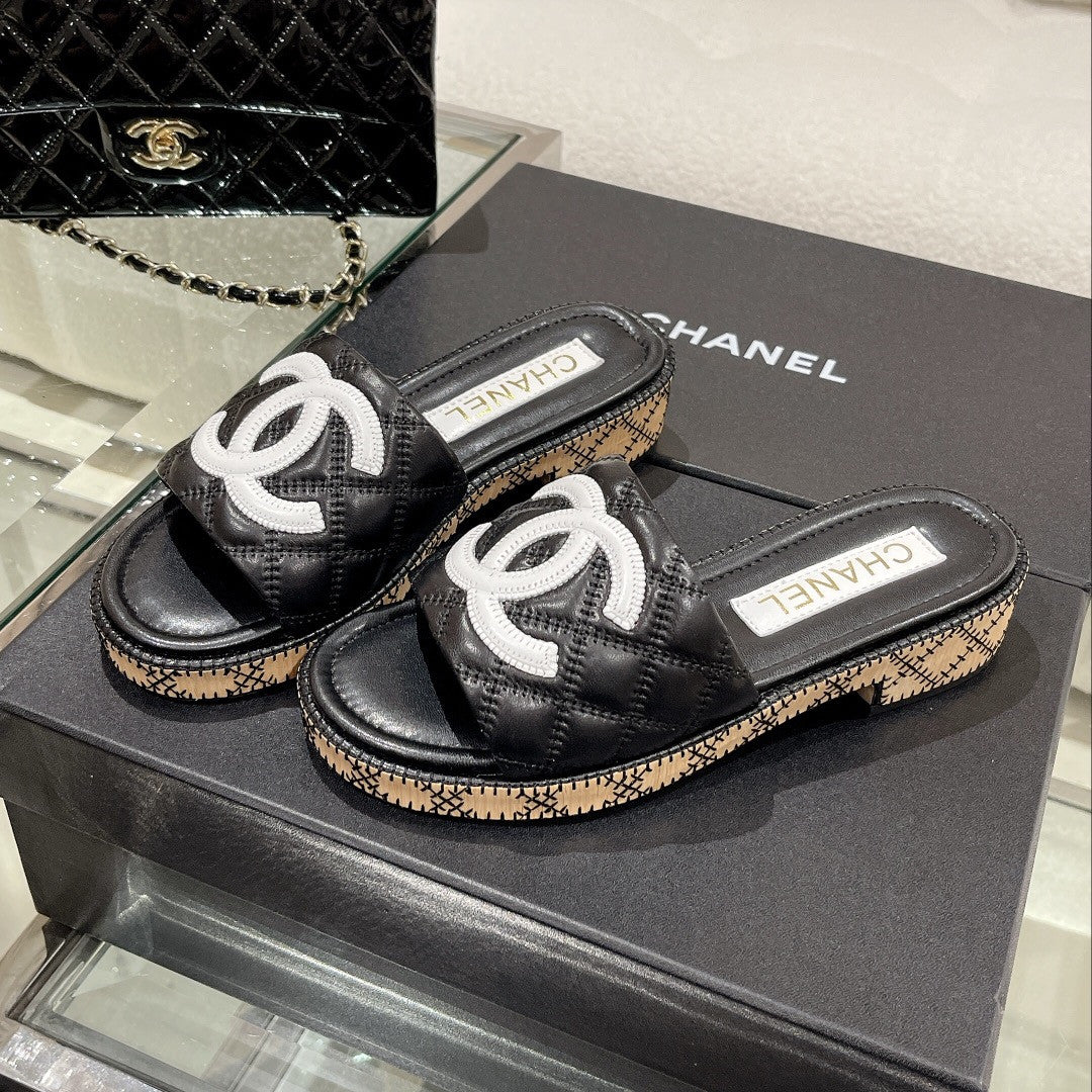 High Quality Luxury Chanel New Wooden Heel Slippers – Style 94470 product detail