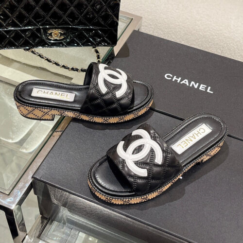 High Quality Luxury Chanel New Wooden Heel Slippers – Style 94470 product detail