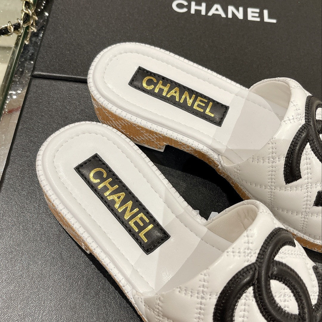 High Quality Luxury Chanel New Wooden Heel Slippers – Style 96166 product detail