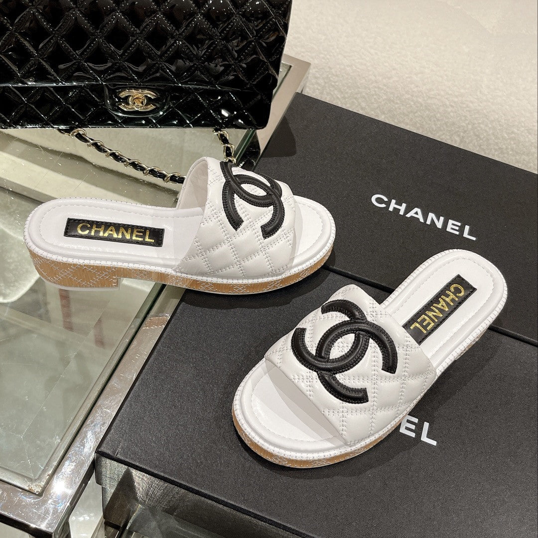 High Quality Luxury Chanel New Wooden Heel Slippers – Style 96166 product detail