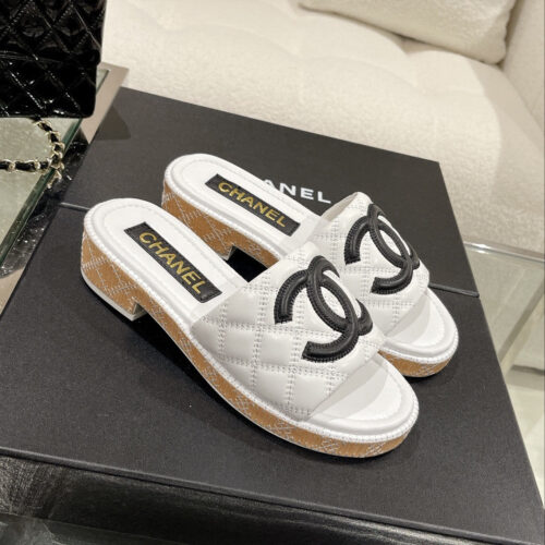 High Quality Luxury Chanel New Wooden Heel Slippers – Style 96166
