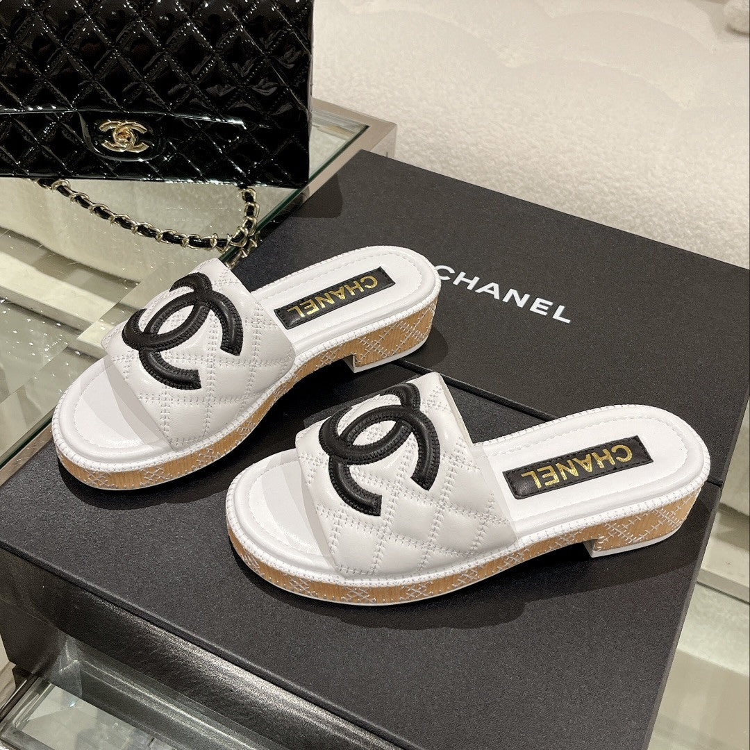High Quality Luxury Chanel New Wooden Heel Slippers – Style 96166 product detail