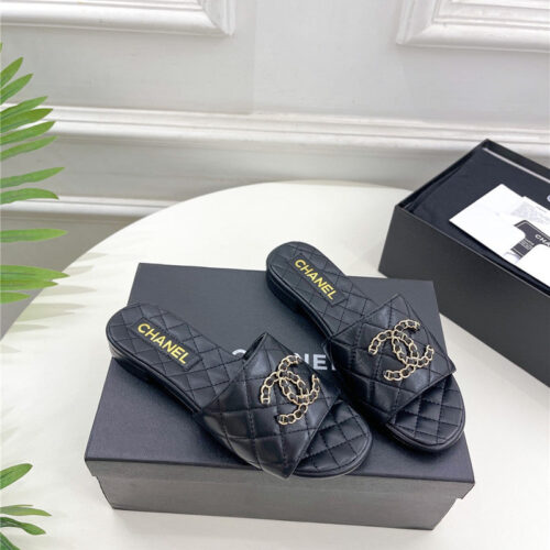 High Quality Luxury Chanel Counter Classic Double C Buckle Slippers – Style 16998