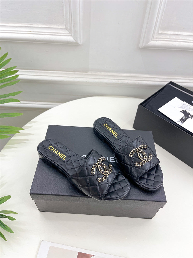 High Quality Luxury Chanel Counter Classic Double C Buckle Slippers – Style 16998