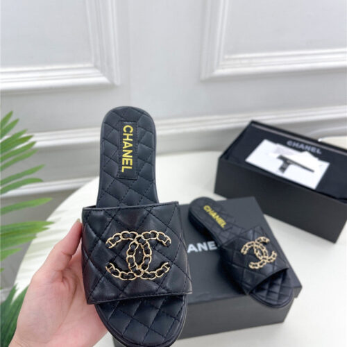 High Quality Luxury Chanel Counter Classic Double C Buckle Slippers – Style 16998 alternate view