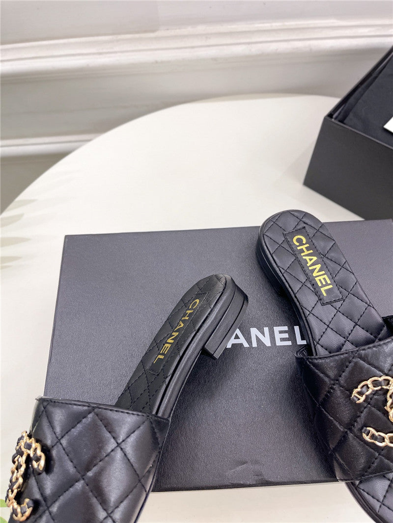 High Quality Luxury Chanel Counter Classic Double C Buckle Slippers – Style 16998 product detail