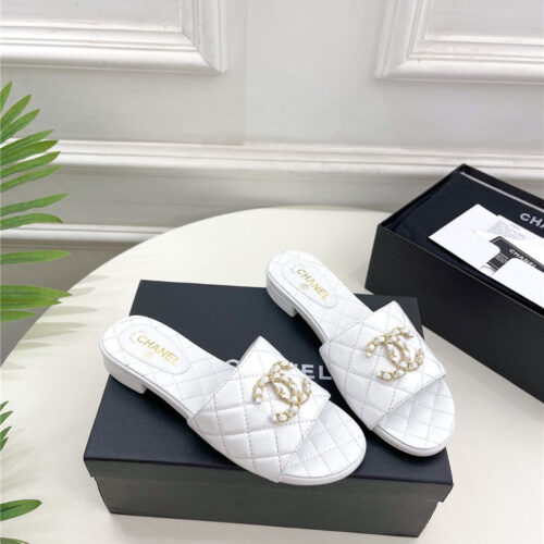 High Quality Luxury Chanel Counter Classic Double C Buckle Slippers – Style 85926