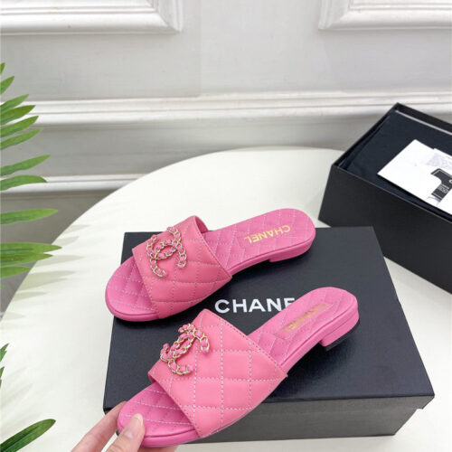 High Quality Luxury Chanel Counter Classic Double C Buckle Slippers – Style 54854 product detail